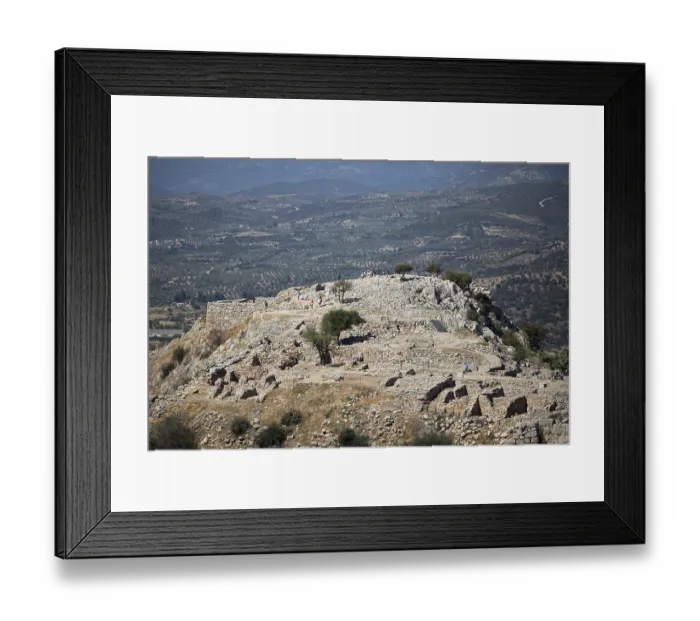 Framed Print : Citadel with walls, Mycenae, Greek archaeological site