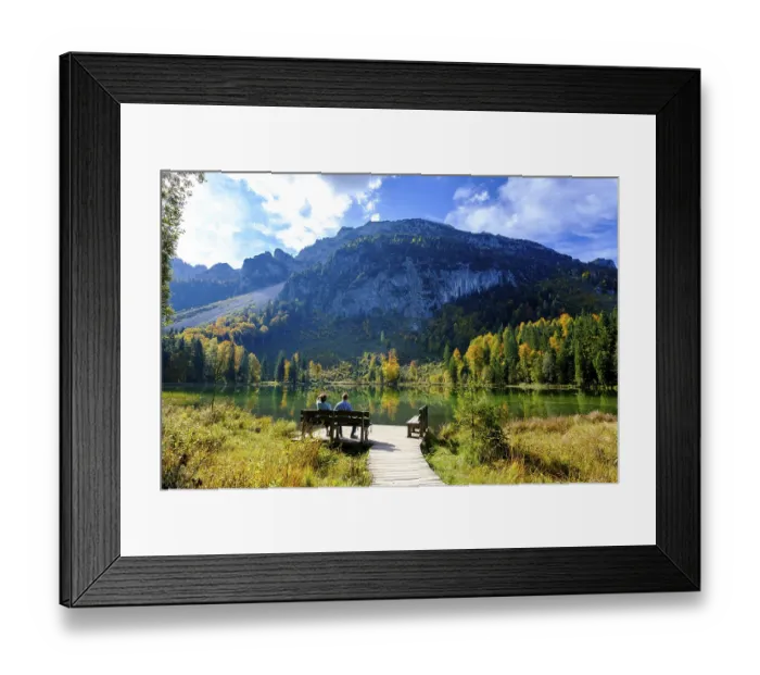 Framed Print : Hikers at the Frillensee near Inzell