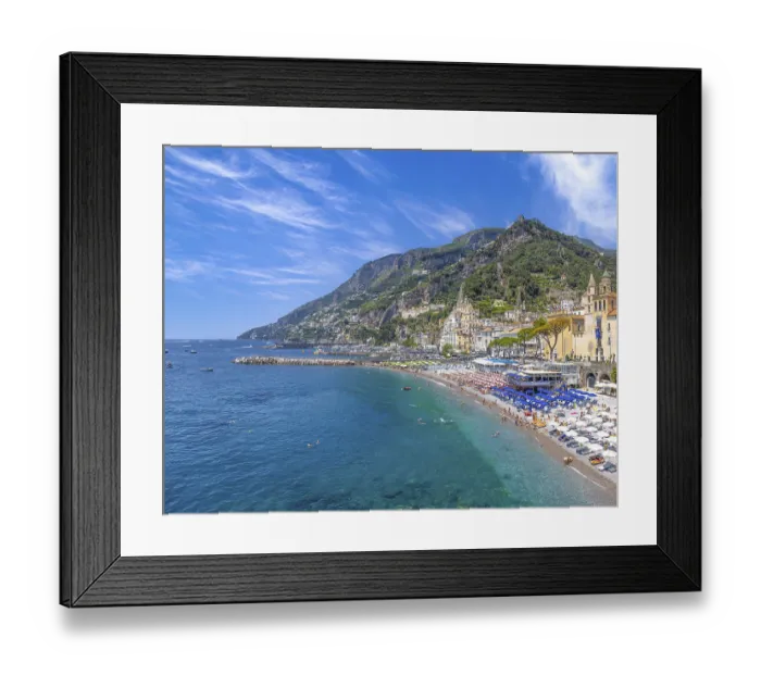 Framed Print : Italy, Amalfi town colorful architecture and Campania Amalfi coast landscapes Framed Print : Italy, Amalfi town colorful architecture and Campania Amalfi coast landscapes