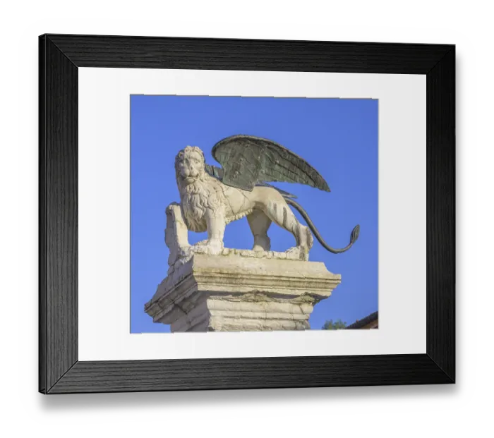 Framed Print : Lion of St Mark in Piazza Castello Framed Print : Lion of St Mark in Piazza Castello