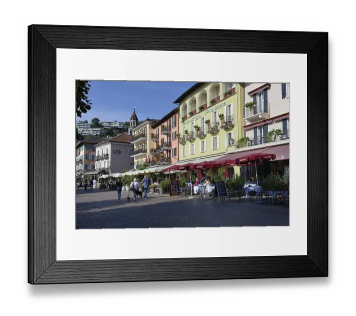 Framed Print : Lake promenade on Lake Maggiore in Ascona Framed Print : Lake promenade on Lake Maggiore in Ascona