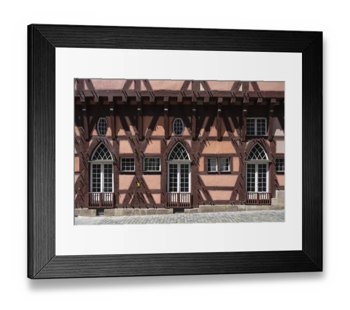 Framed Print : Detailed view of a historic half-timbered house Framed Print : Detailed view of a historic half-timbered house