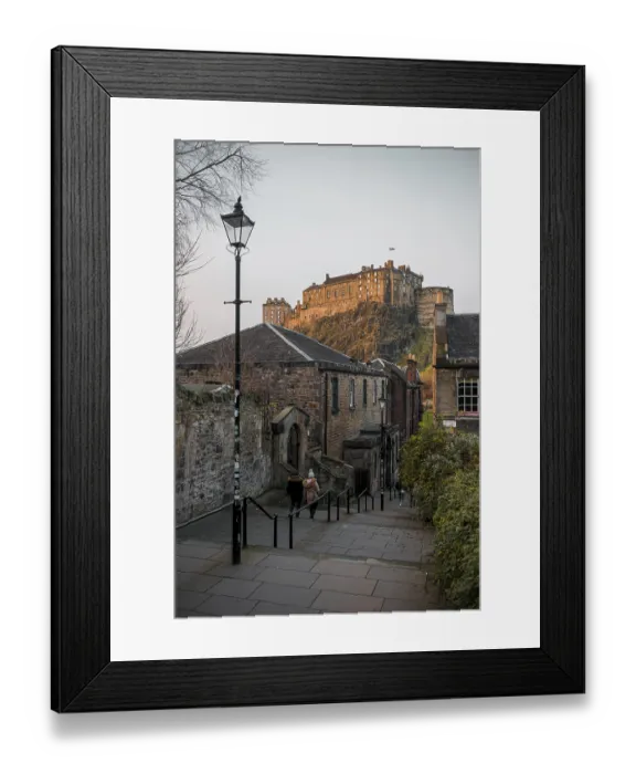 Framed Print : Castle, Edinburgh Castle, view from Vennel Viewpoint