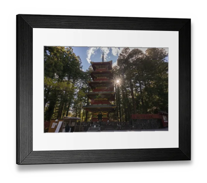 Framed Print : Decorated five-storey pagoda, Toshogu Gojunoto