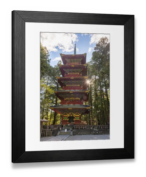 Framed Print : Decorated five-storey pagoda, Toshogu Gojunoto