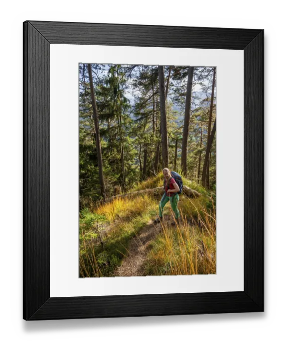 Framed Print : Young hiker on the trail to the Kramer Framed Print : Young hiker on the trail to the Kramer