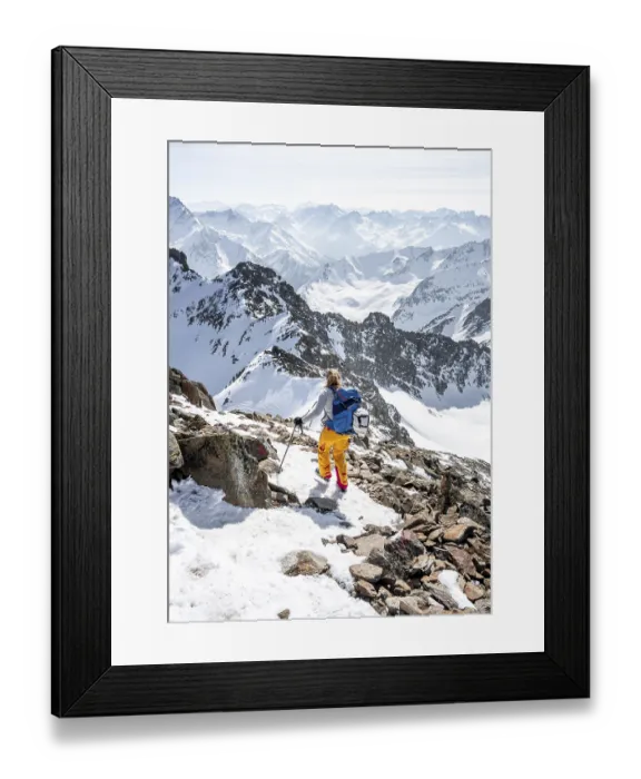 Framed Print : Mountaineer at the summit of the Sulzkogel Framed Print : Mountaineer at the summit of the Sulzkogel