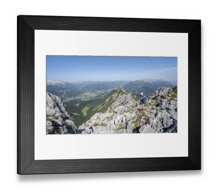 Framed Print : Mountaineer on the Hohe Goell, mountain landscape