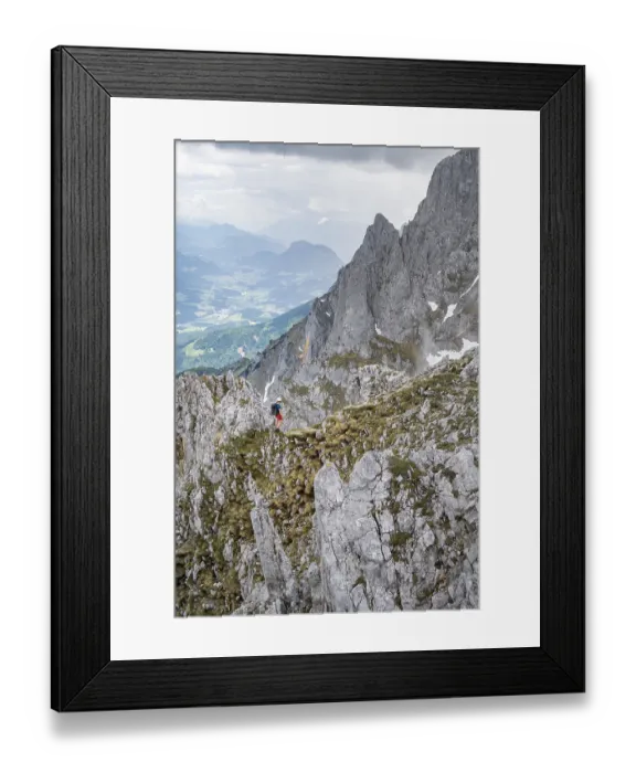 Framed Print : Mountaineer with helmet, ascent to the Ackerlspitze Framed Print : Mountaineer with helmet, ascent to the Ackerlspitze