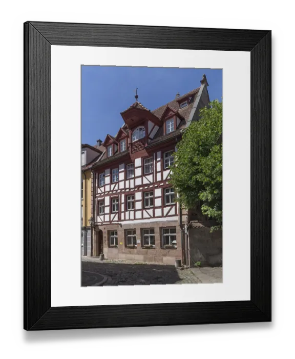 Framed Print : Historic half-timbered house, total renovation by the Altstadtfreunde Nuernberg Framed Print : Historic half-timbered house, total renovation by the Altstadtfreunde Nuernberg