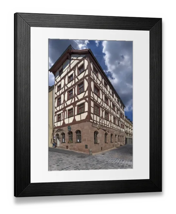 Framed Print : Four-storey half-timbered house 1437