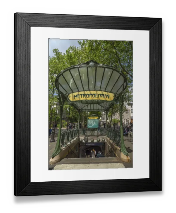 Framed Print : Art Nouveau entrance, Abbesses station built around 1900 Framed Print : Art Nouveau entrance, Abbesses station built around 1900