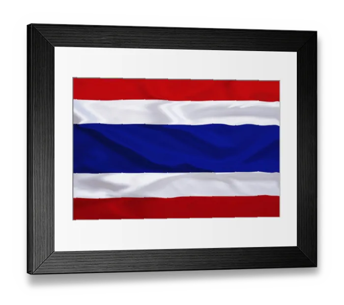 Framed Print : Photomontage, Flag of Thailand, Asia, Studio