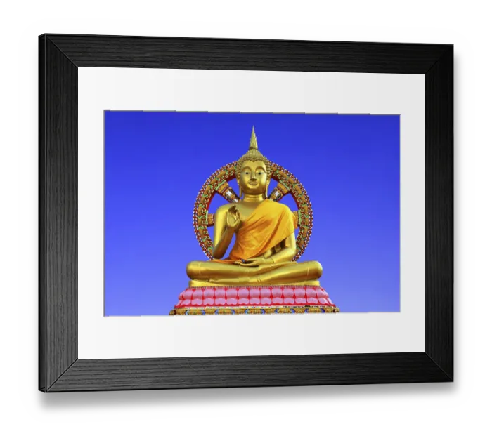 Framed Print : Golden Buddha in Chon Buri, Wat Huay Yai