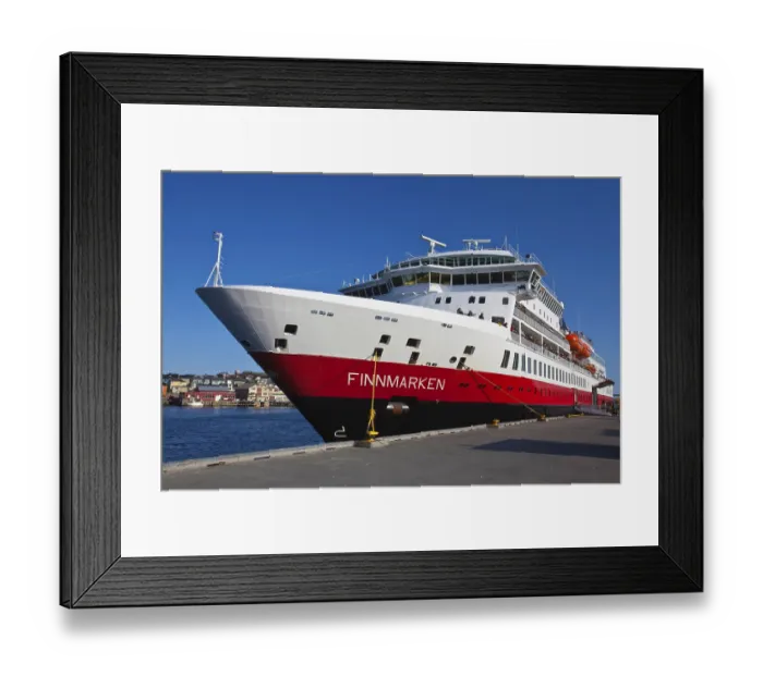 Framed Print : The ship Finnmarken, harbour, Varanger Peninsula