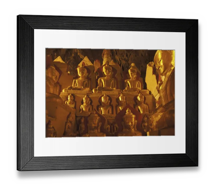Framed Print : Myanmar, Asia, Golden Buddha, Yangon Framed Print : Myanmar, Asia, Golden Buddha, Yangon