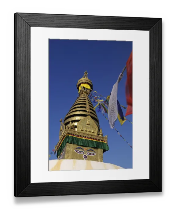 Framed Print : Swayambhunath Stupa, prayer flags Framed Print : Swayambhunath Stupa, prayer flags