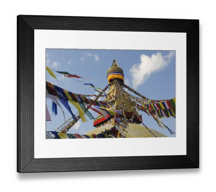 Framed Print : Bodnath stupa with prayer flags Framed Print : Bodnath stupa with prayer flags