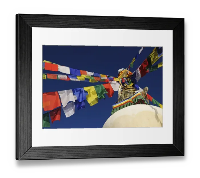Framed Print : Prayer flags on Namobuddha Temple