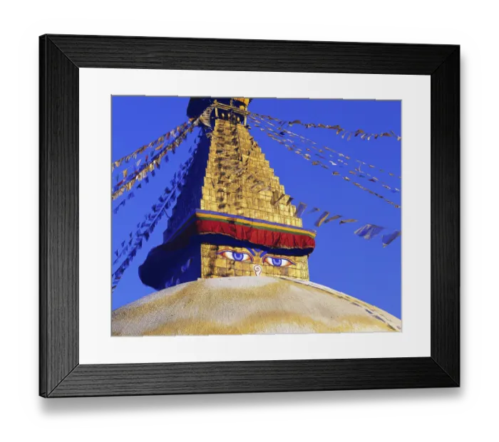 Framed Print : The Great Stupa in the Tibetan quarter at Boddnath or Bauda in the Kathandu valley