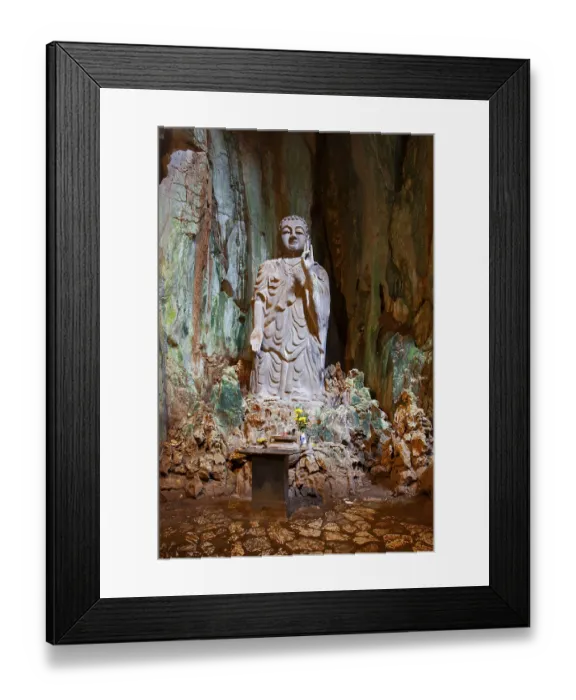 Framed Print : Statue of Buddha, Marble Mountains