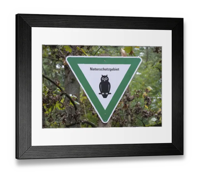 Framed Print : Sign nature reserve, forest, Spandauer Forst Framed Print : Sign nature reserve, forest, Spandauer Forst