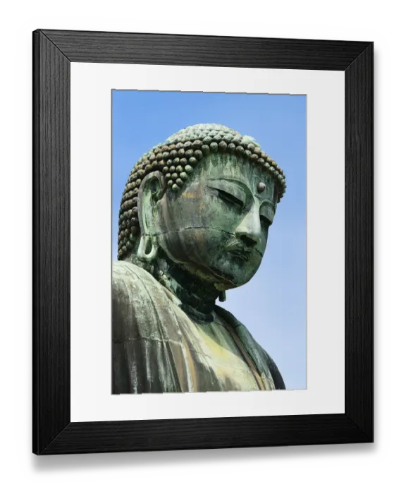 Framed Print : Head of sitting Buddha Amida Nyorai