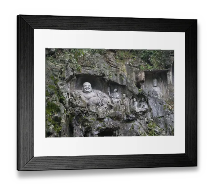 Framed Print : Feilai rock sculptures, Buddhist sculptures