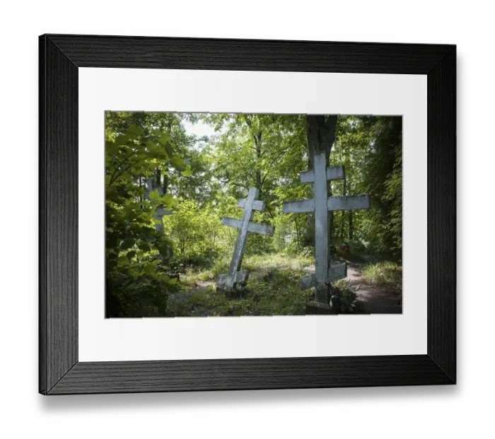 Framed Print : Graves in the cemetery at the Monastery of the Old Believers
