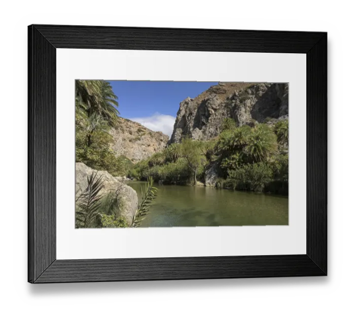 Framed Print : Stream, palm trees, Preveli, Crete, Greece, Europe Framed Print : Stream, palm trees, Preveli, Crete, Greece, Europe