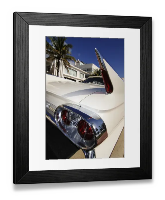 Framed Print : Chevrolet with tail fins, Ocean Drive Framed Print : Chevrolet with tail fins, Ocean Drive