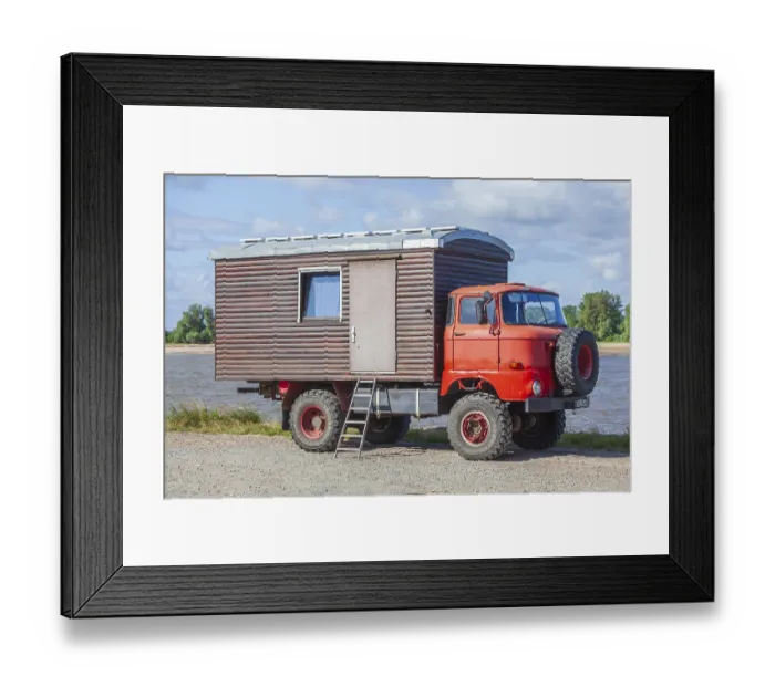 Framed Print : IFA W50 truck converted as a camper