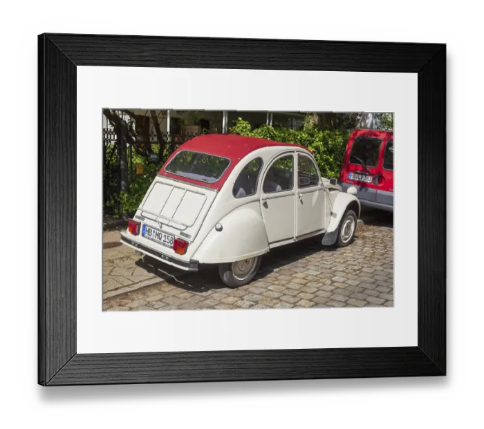 Framed Print : Vintage Citroen 2CV club Ente, Germany, Europe