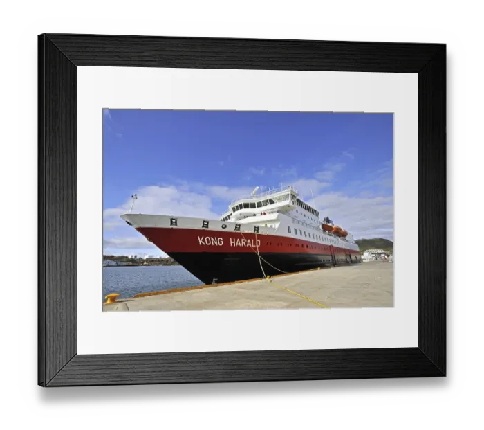 Framed Print : Norwegian coastal steamer in port at Bodo Framed Print : Norwegian coastal steamer in port at Bodo