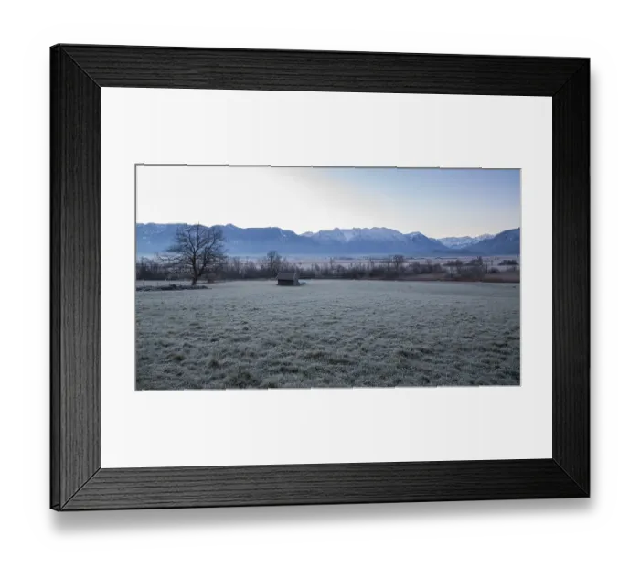 Framed Print : View over Murnauer moss in winter
