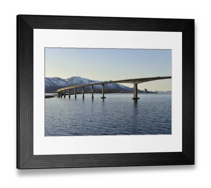 Framed Print : Bridge over the Langoysund in Stokmarknes Framed Print : Bridge over the Langoysund in Stokmarknes