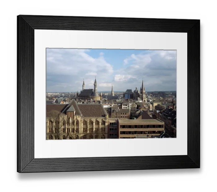 Framed Print : View from the north, on the left the town hall Framed Print : View from the north, on the left the town hall