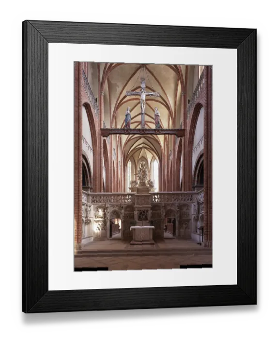 Framed Print : Interior view with rood screen facing east Framed Print : Interior view with rood screen facing east