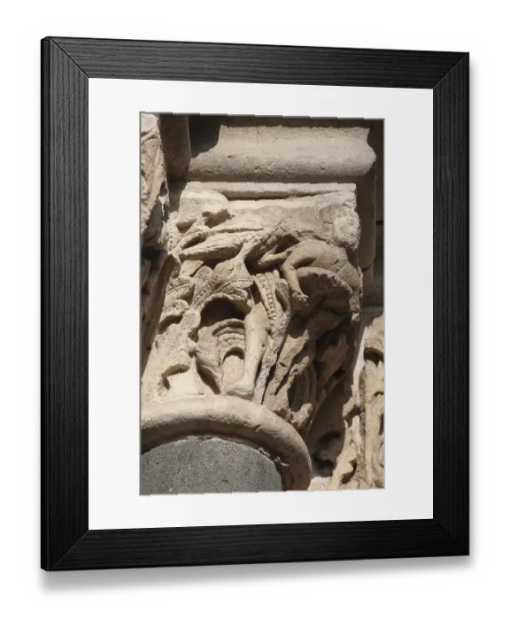 Framed Print : South portal, detail of capital zone, St