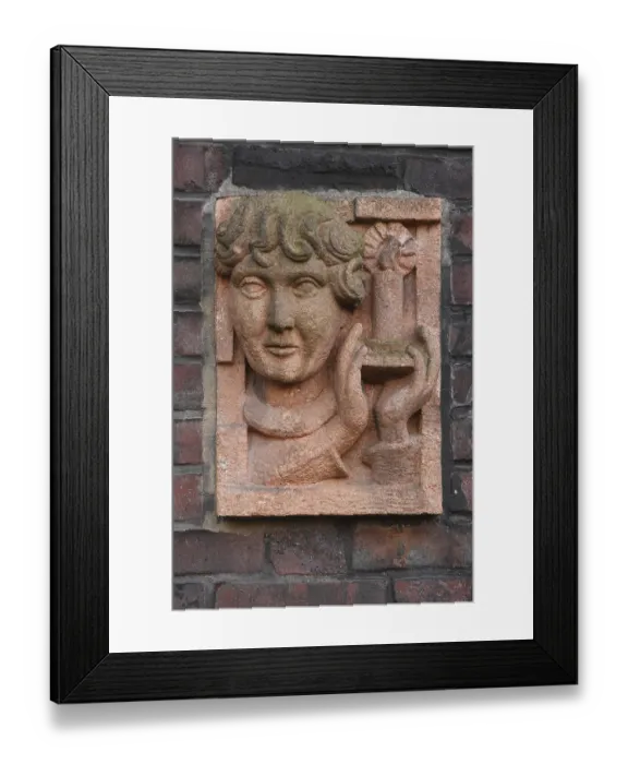 Framed Print : 1926-1927 Architect: Figge, relief at a house entrance