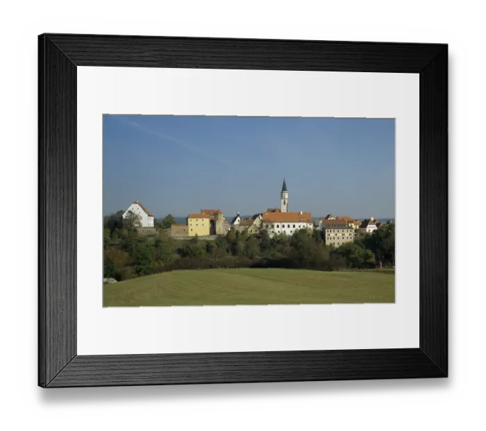 Framed Print : City wall with parish church from south-east Framed Print : City wall with parish church from south-east