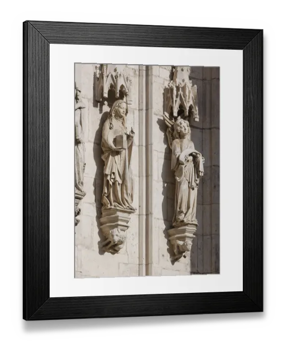 Framed Print : West facade, figures south of the main portal Framed Print : West facade, figures south of the main portal