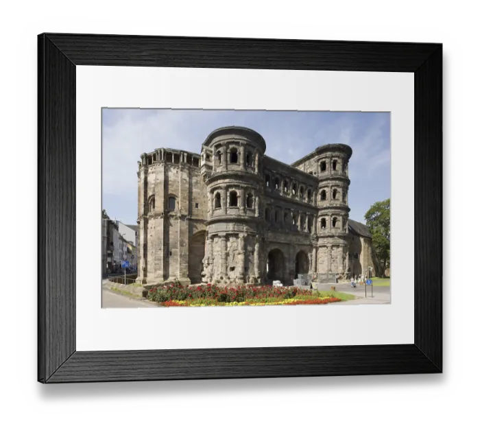Framed Print : Field side with apse of the double church of the medieval Simeonstift Framed Print : Field side with apse of the double church of the medieval Simeonstift