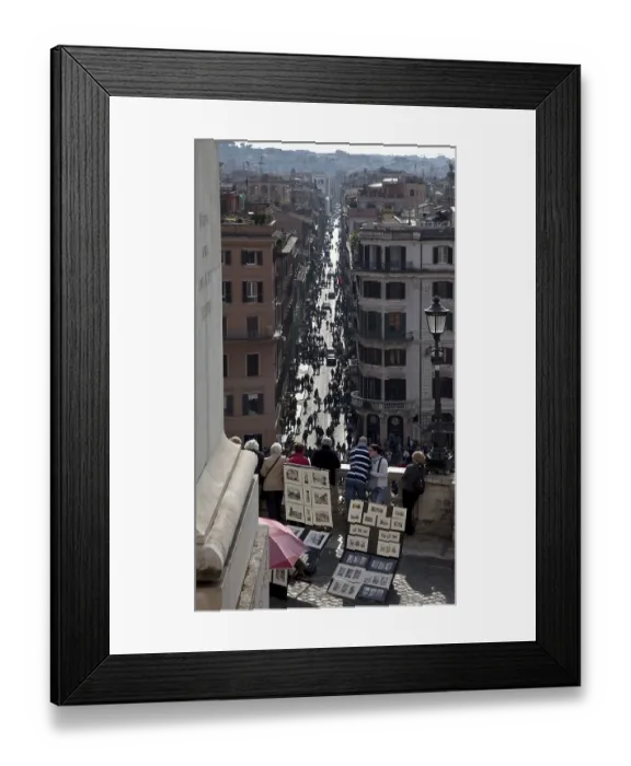 Framed Print : View of Via dei Condotti seen from above Framed Print : View of Via dei Condotti seen from above