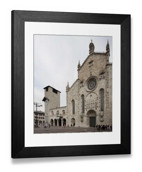 Framed Print : Italy Como Cathedral Started in 1396 Construction continued into the 16th century left Town Hall BROLETTO Started