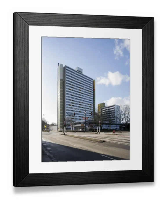 Framed Print : Krefeld, high-rise building on Bleichpfad