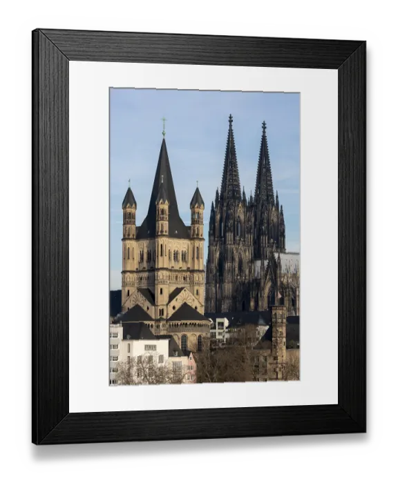 Framed Print : Cologne, Gross St. Martin, behind it the cathedral