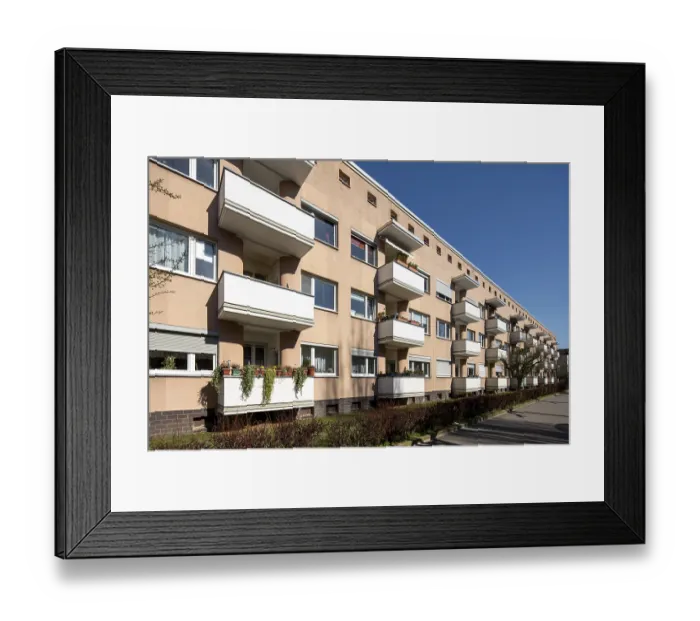 Framed Print : Frankfurt am Main, Lindenbaum housing estate