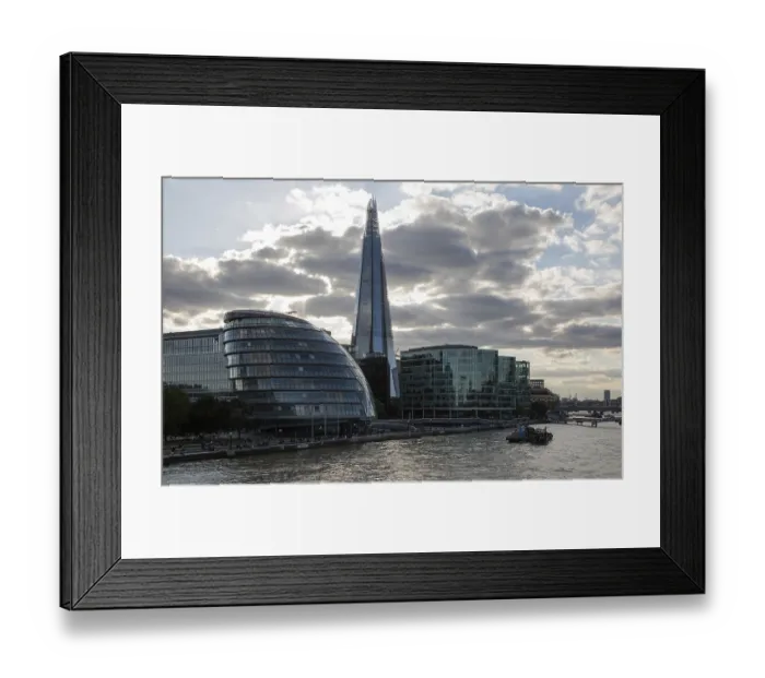 Framed Print : London, view over the Thames, skyscraper THE SHARD 2009-2012 by Renzo Piano