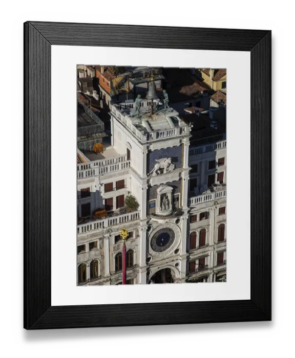 Framed Print : Italy Venice Clock tower on St Mark's Square -484 completed in 1499 by Mauro Codussi Analogue